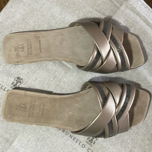 NWT Brunello Cucinelli slides sandal mule size 39(8-9US) - Picture 8 of 8